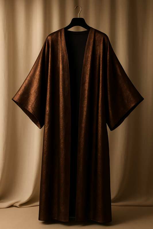 ZAHRA – Abaya velours bronze intense