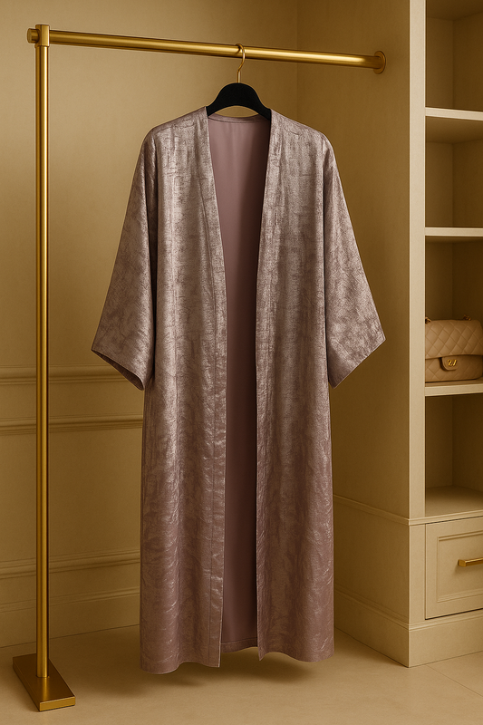SALMA – Abaya velours lilas givré